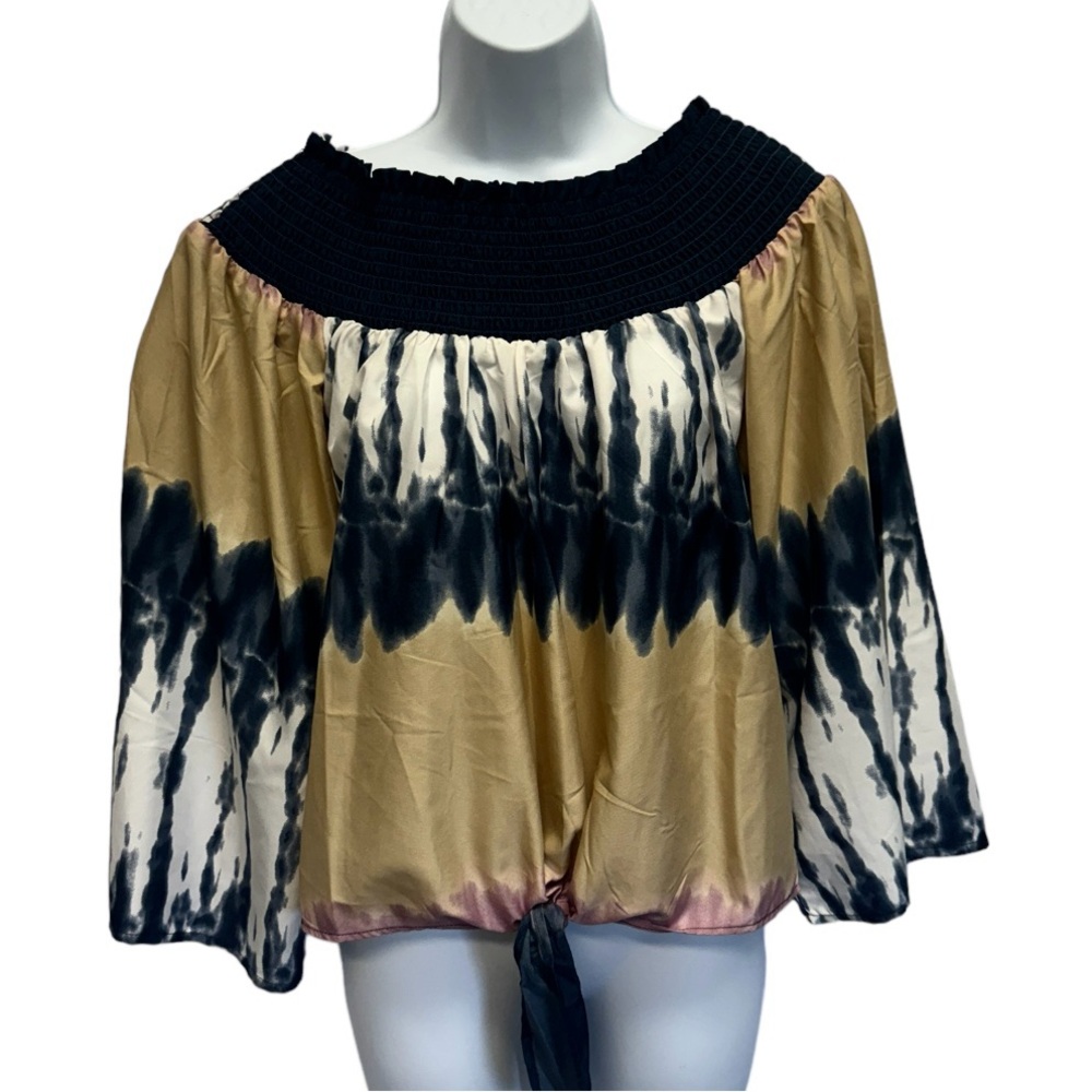 Iky & Me Chunky Lightweight Silky Feeling Tie Dye Blouse Size Medium